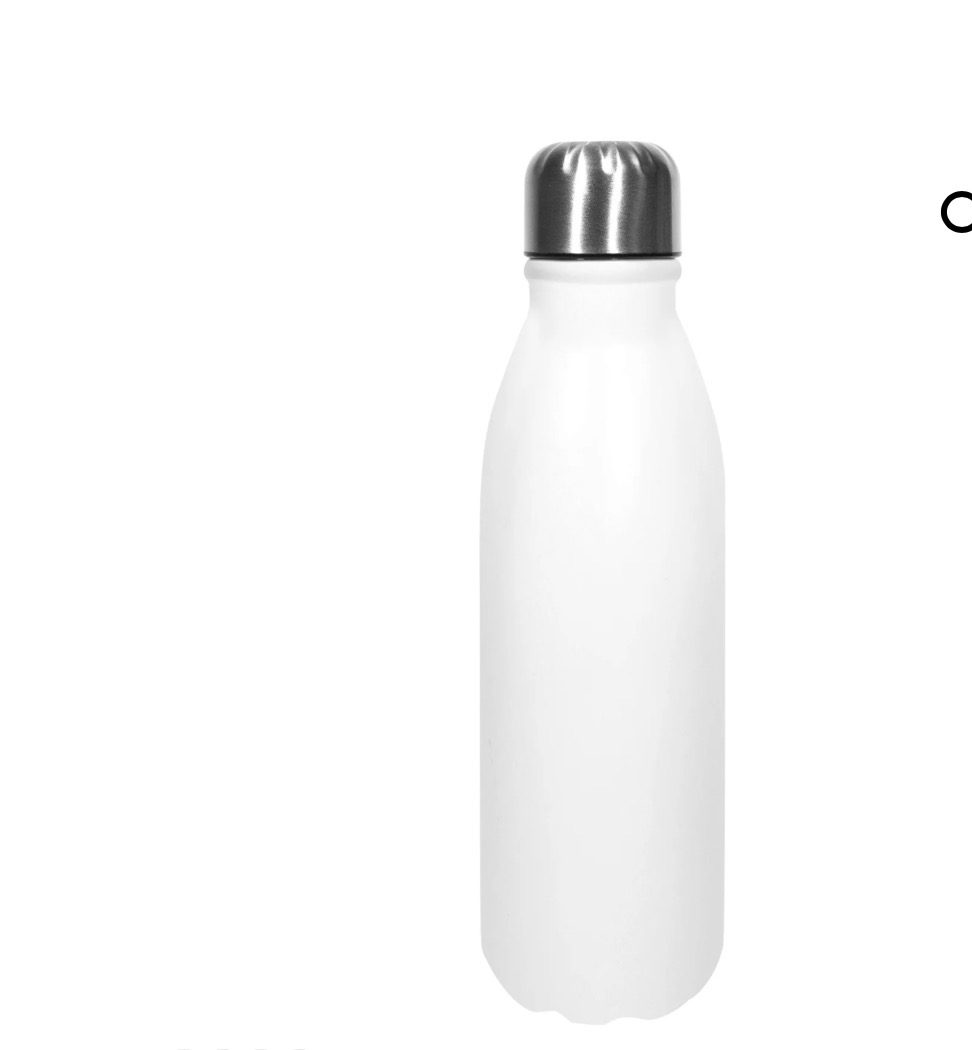 Botella blanca lista para personalizar